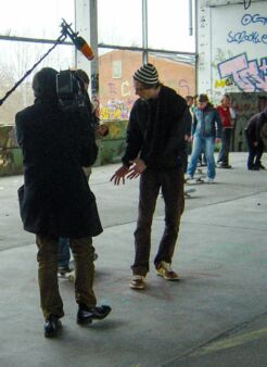 Video-Aufnahme in einer Skatehalle